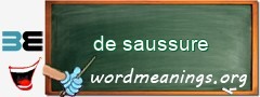 WordMeaning blackboard for de saussure